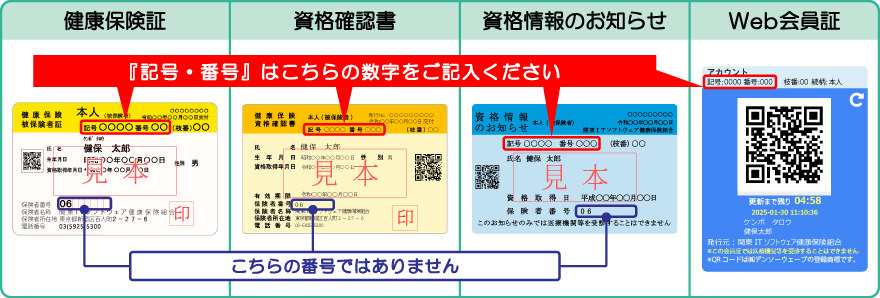 保険証等見本